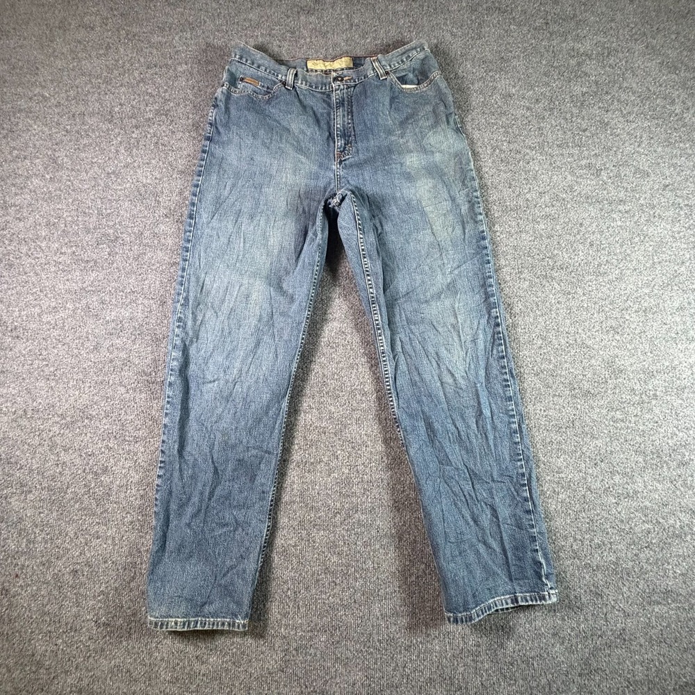 Vintage Eddie Bauer Straight Jeans Women's 18T Blue Cotton Denim Faded Workwear